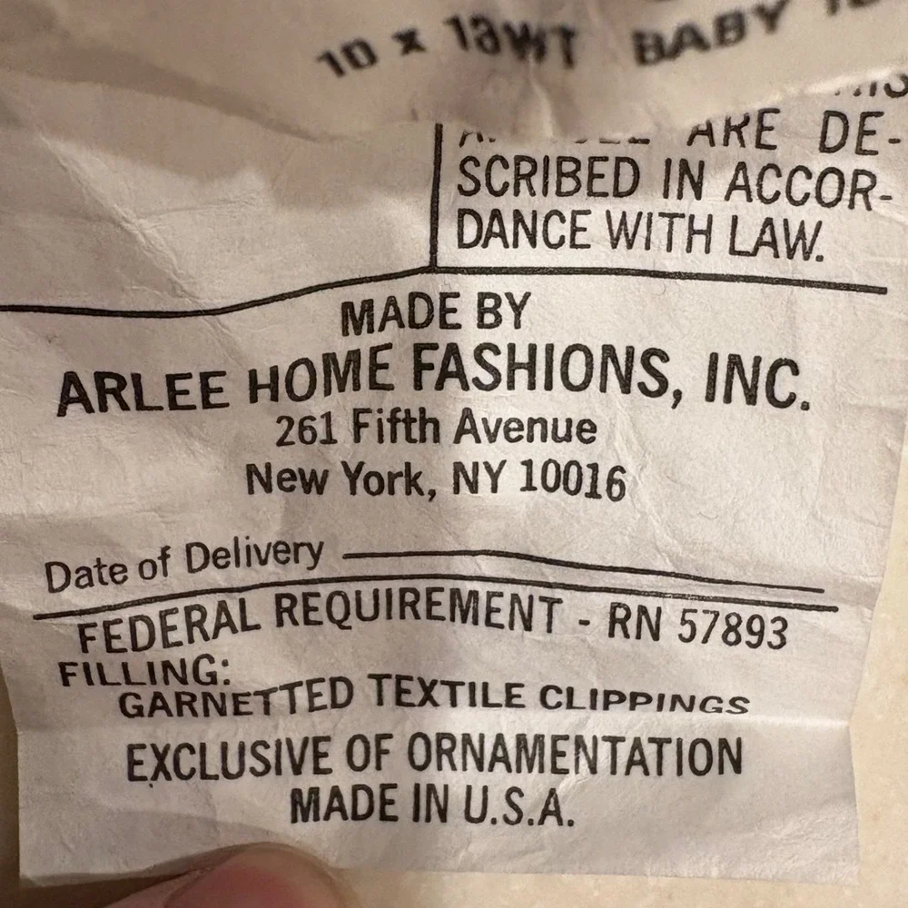 Vintage Arlee Home Fashions Baby's First‎ Christmas Tapestry Pillow ~9x12 USA